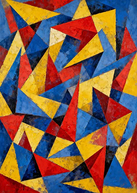 Abstract Geometric Triangle Painting