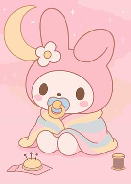 Cute My Melody Baby Illustration