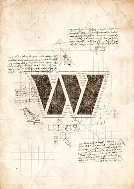 Technical Drawing with Letter W