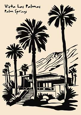 Vista Las Palmas Palm Springs Illustration