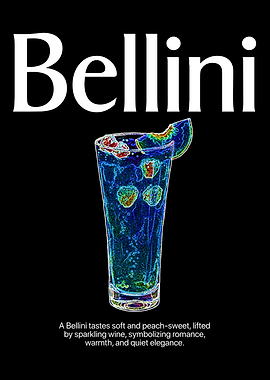 Minimalist Bellini Poster – Elegant Bold Cocktail Art Print