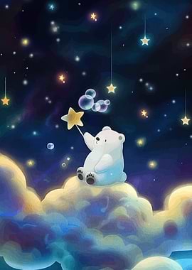 Dreamy Bear with Star Wand