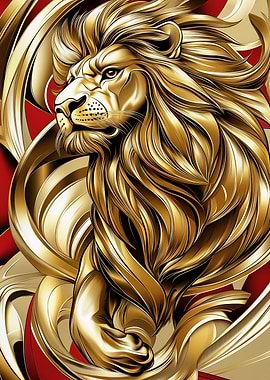 Golden Lion Illustration