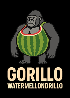 Gorilla Watermellondrillo Cartoon