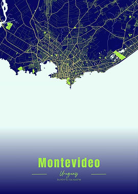 Montevideo, Uruguay City Map