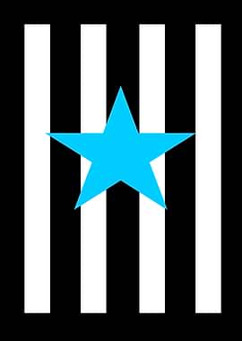 Black and White Stripes with Star newcastle