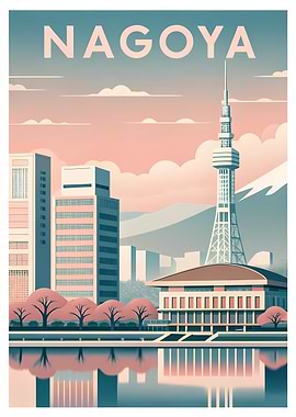 Nagoya Cityscape Illustration