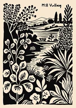 Mill Valley Landscape Illustration