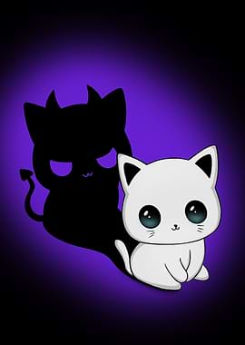 Cute Cat with Devil Shadow