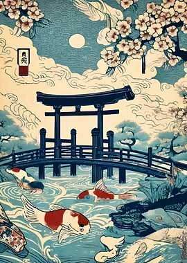 Japanese Garden with Koi Fish