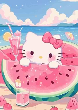 Hello Kitty Watermelon Beach