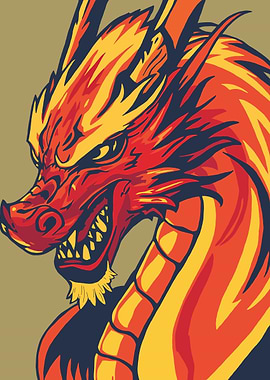 Fiery Dragon Illustration