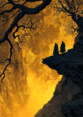 Mysterious Figures: Golden Canyon Vista