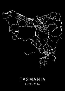 Tasmania Road Map - Lutruwita