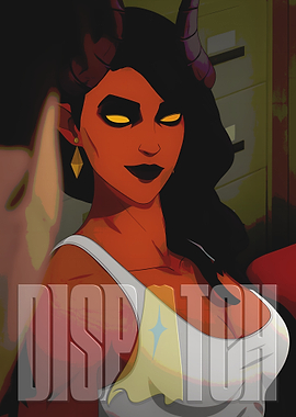 Red-skinned Demon Woman with Horns