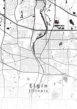 Elgin Illinois City Map