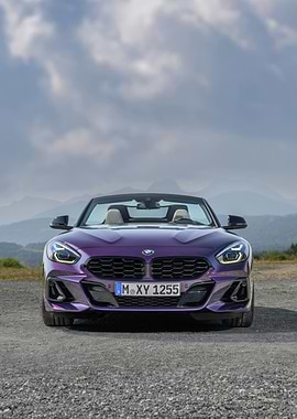Purple BMW Z4 Roadster Front View