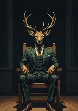 Deer Head Man in Suit