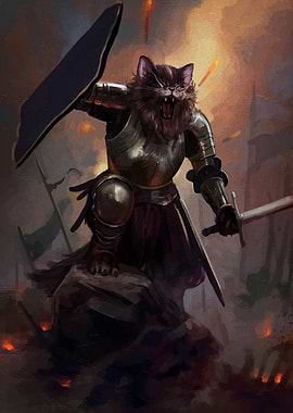 Cat Knight in Armor