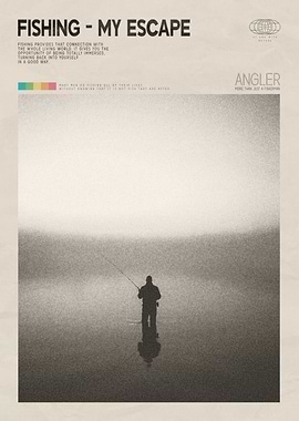 Fishing Scene Modern Poster