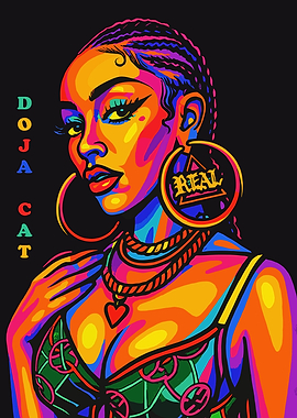 Doja Cat Colorful Portrait