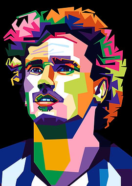 Antoine Griezmann Colorful Pop Art Portrait