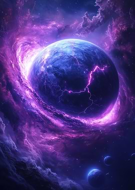 Purple Nebula Planet