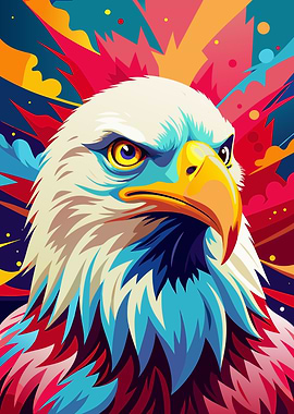 Colorful Eagle Portrait