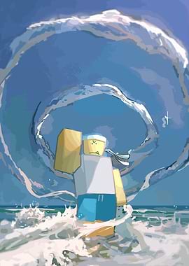 Roblox Character with Water Vortex