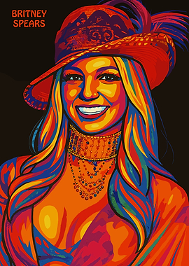 Britney Spears Colorful Portrait