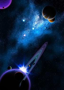 Planets and Rings in Space