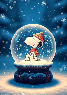 Snoopy in a Winter Snow Globe