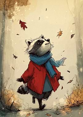 Raccoon in Autumn