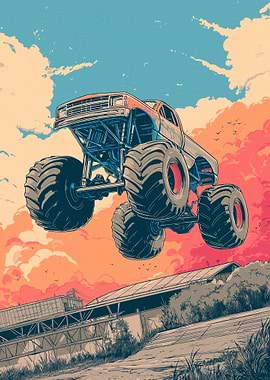 Monster Truck Jump Art