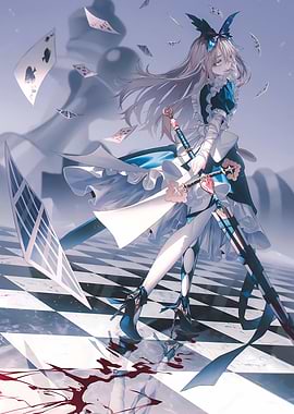 Girl with Swords and Cards