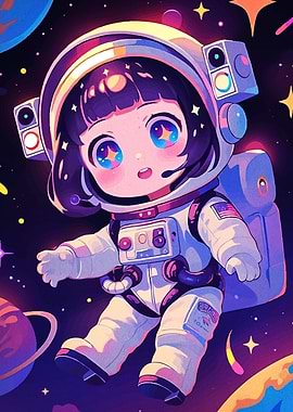 Cute Anime Astronaut Space