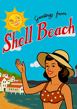 Greetings from Shell Beach Postcard
