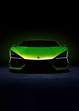 Green Lamborghini Front View