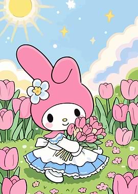 My Melody in a Tulip Field