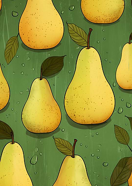 Pear Pattern on Green