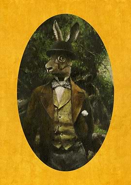 Victorian Hare Gentleman On Gold