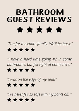 Bathroom Guest Reviews Funny Print