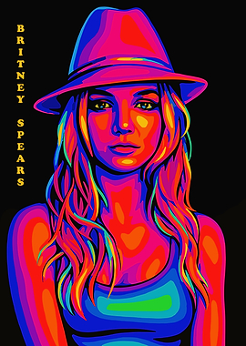 Britney Spears Colorful Portrait