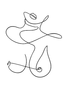 Abstract Woman Line Art