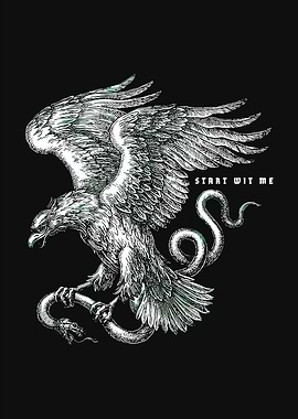 Eagle and Snake with Text