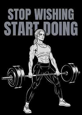 Weightlifting Woman: Stop Wishing, Start Doing. gym motivation