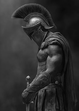 Monochrome Spartan Warrior