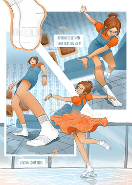 Olympic Floor Skating Socks Illustration