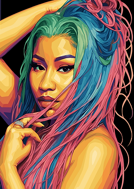 Nicki Minaj Colorful Portrait