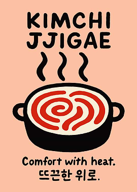 Kimchi Jjigae Korean Food Poster